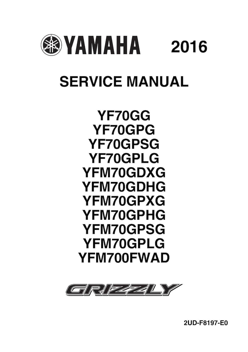 Yamaha Grizzly 700 Service Manual 2016-2020 ATV Repair service manual preview page 2