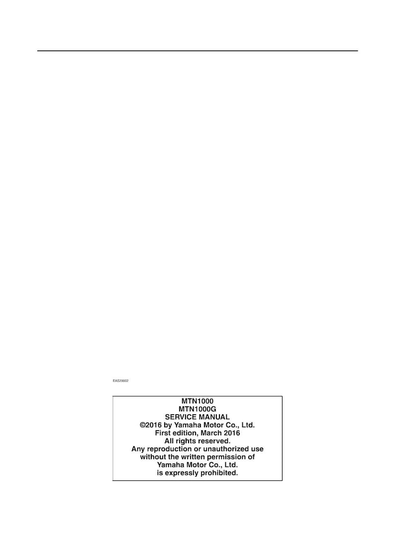 Yamaha MT-10 MTN1000 Service Manual service manual preview page 9