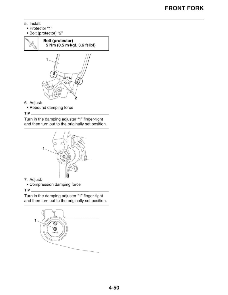 Yamaha YZ250FX Service Manual service manual preview page 4