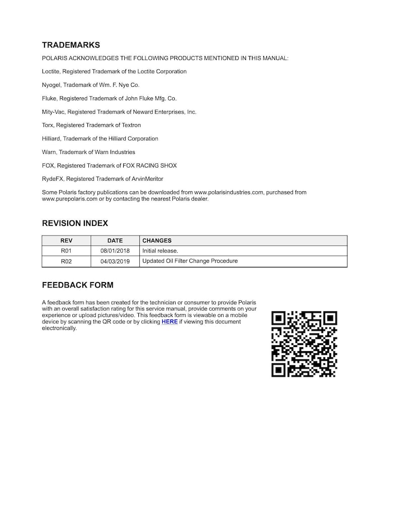 Polaris ACE 900 Service Manual service manual preview page 8