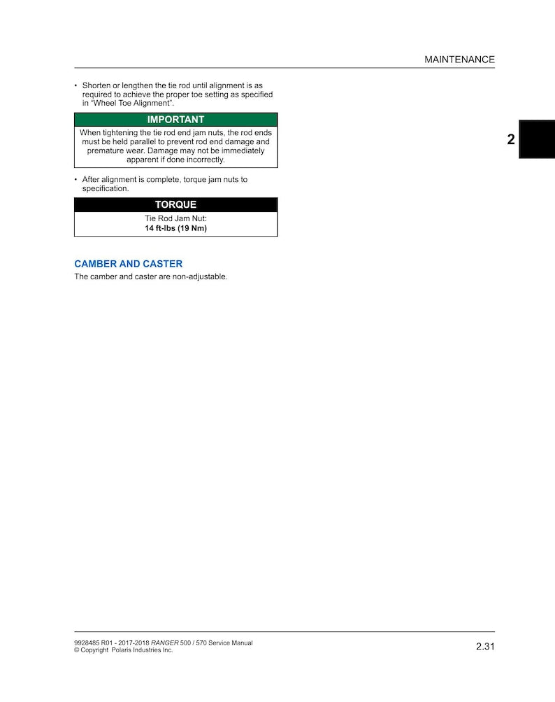 Polaris Ranger 500 570 Service Manual service manual preview page 10