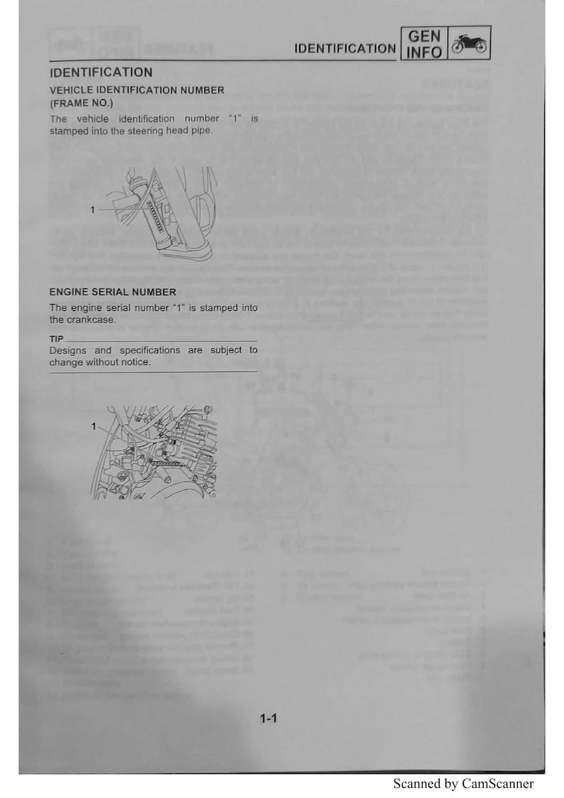Yamaha FZ25 FZN250 Service Manual service manual preview page 7