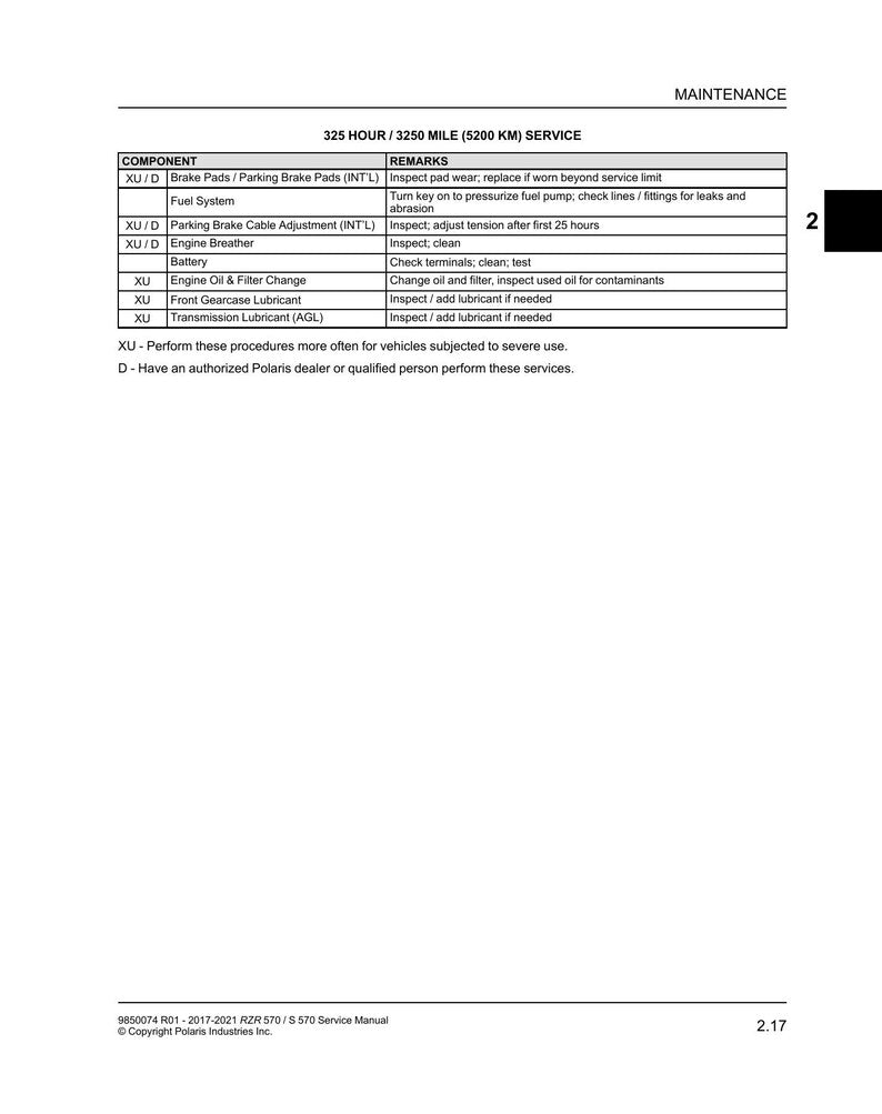 Polaris RZR 570 Service Manual 2017-2021 UTV Repair service manual preview page 10