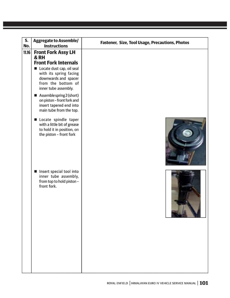 Royal Enfield Himalayan Euro IV Service Manual service manual preview page 5