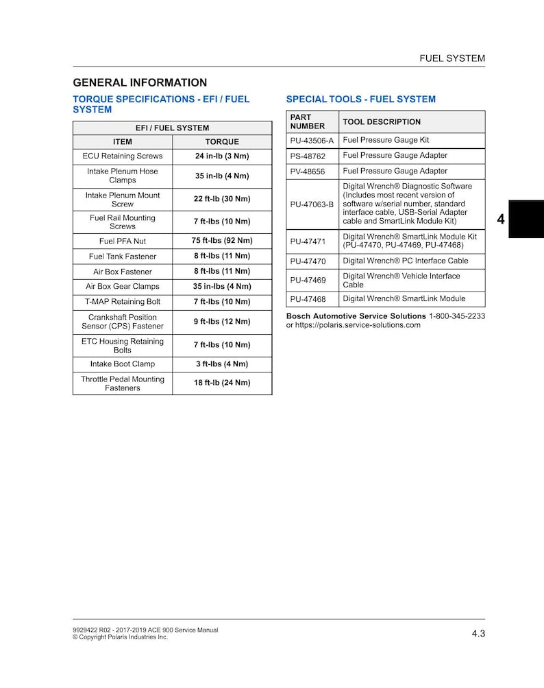 Polaris ACE 900 Service Manual service manual preview page 6