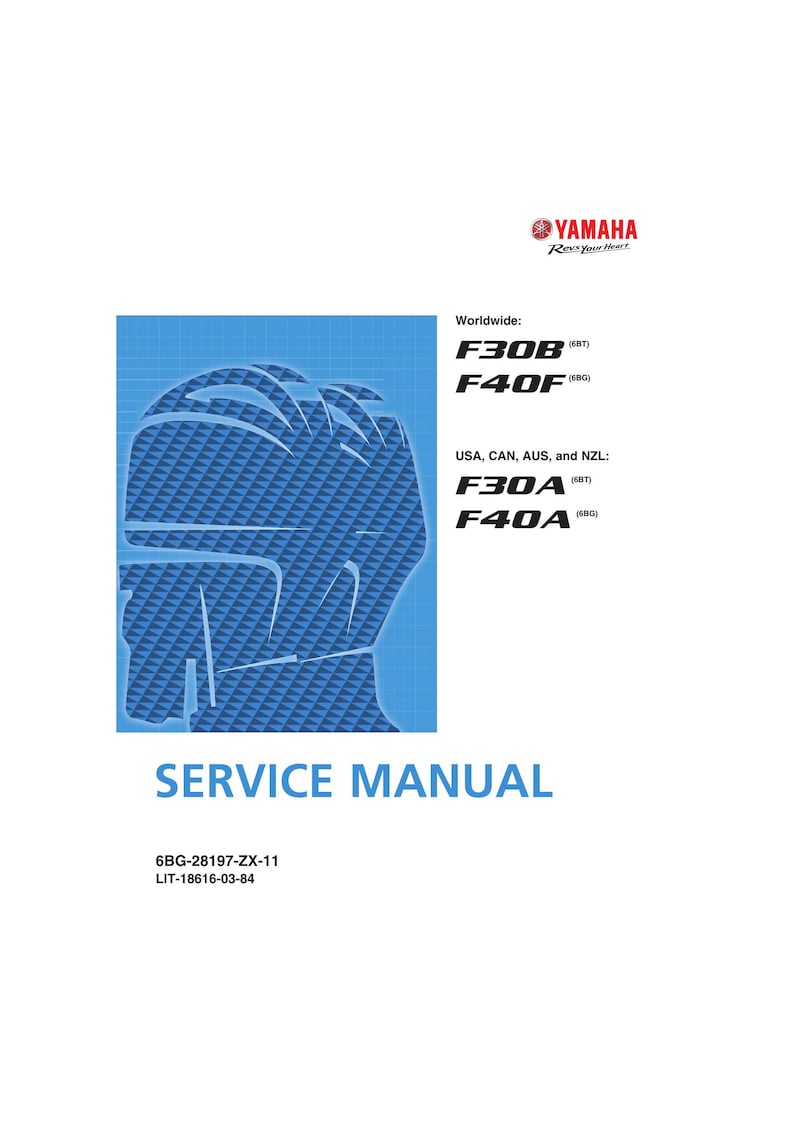 Yamaha F30 F40 Outboard Service Manual service manual preview page 2