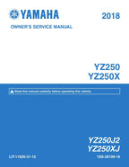 Yamaha YZ250 YZ250X Service Manual 2018-2022 Motorcycle service manual preview page 2