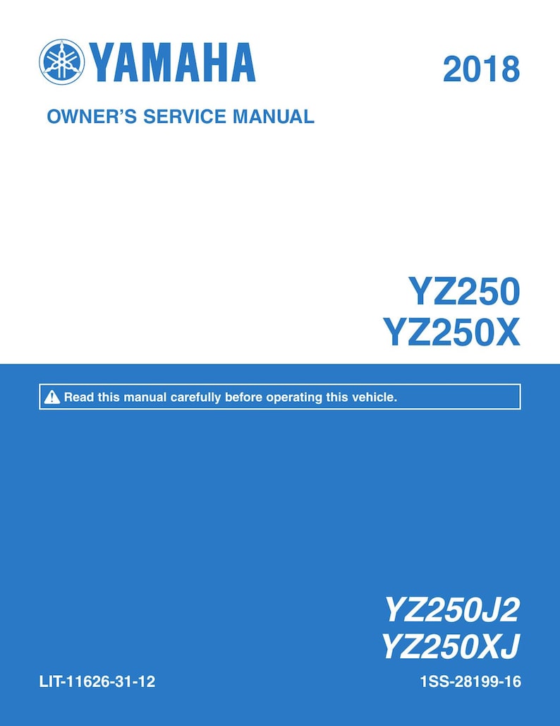 Yamaha YZ250 YZ250X Service Manual 2018-2022 Motorcycle service manual preview page 2