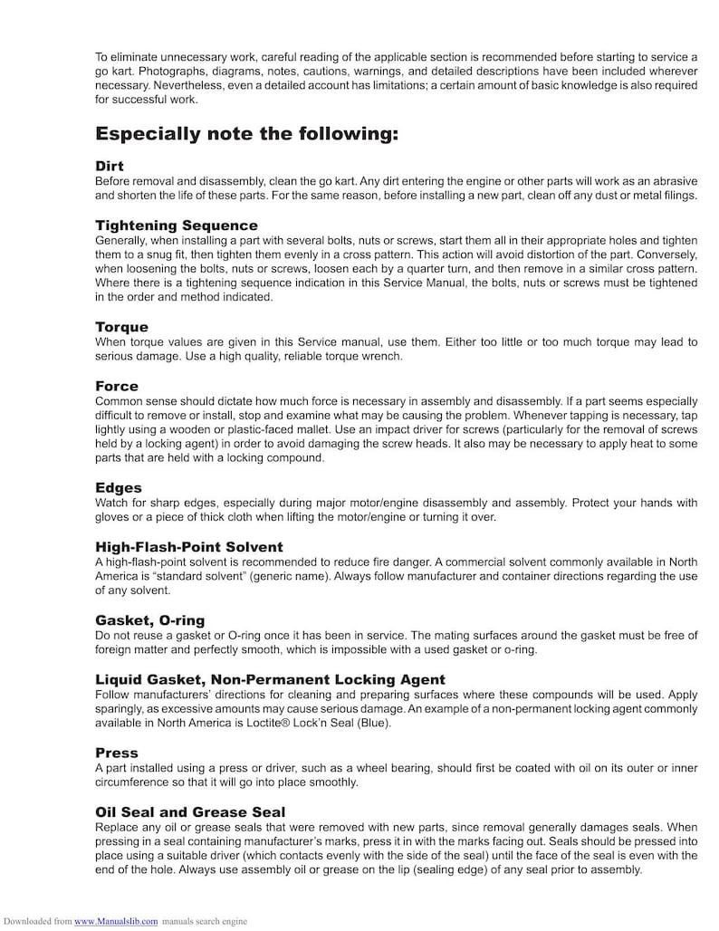 J&J Amusements Falcon Go-kart Service Manual service manual preview page 7