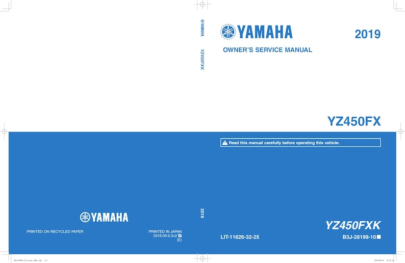 Yamaha YZ450FX Service Manual service manual preview page 2