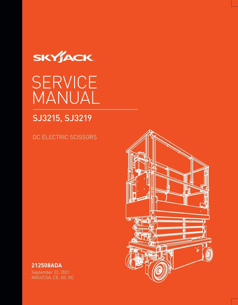 Skyjack SJ3215 SJ3219 Scissor Lift Service Manual 2021-2025 MEWP service manual preview page 2
