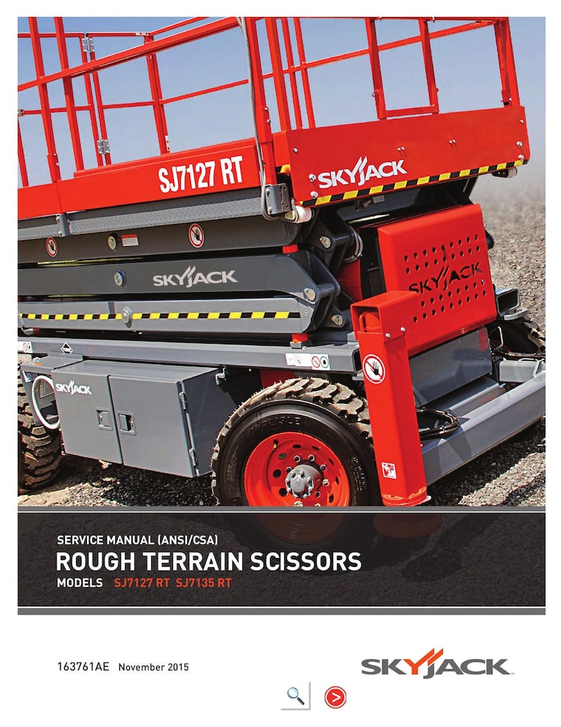 Skyjack SJ7127 SJ7135 RT Scissor Lift Service Manual 2015-2019 service manual preview page 2