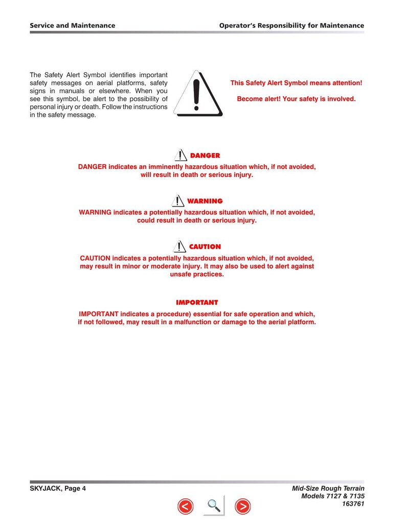 Skyjack SJ7127 SJ7135 RT Scissor Lift Service Manual 2015-2019 service manual preview page 7