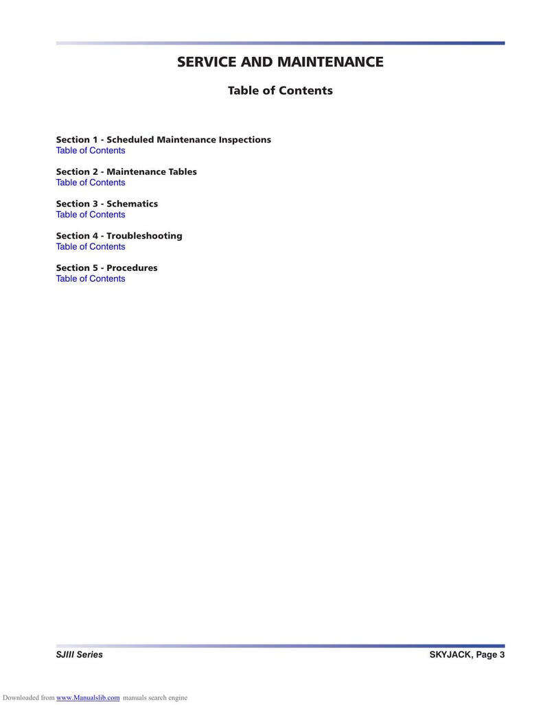 Skyjack SJIII Conventional Series Service Manual 2018-2022 Scissor Lift service manual preview page 4
