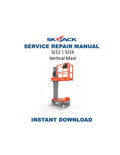 Skyjack SJ12 SJ16 Vertical Mast Service Manual 2022-2026 MEWP PDF service repair manual cover