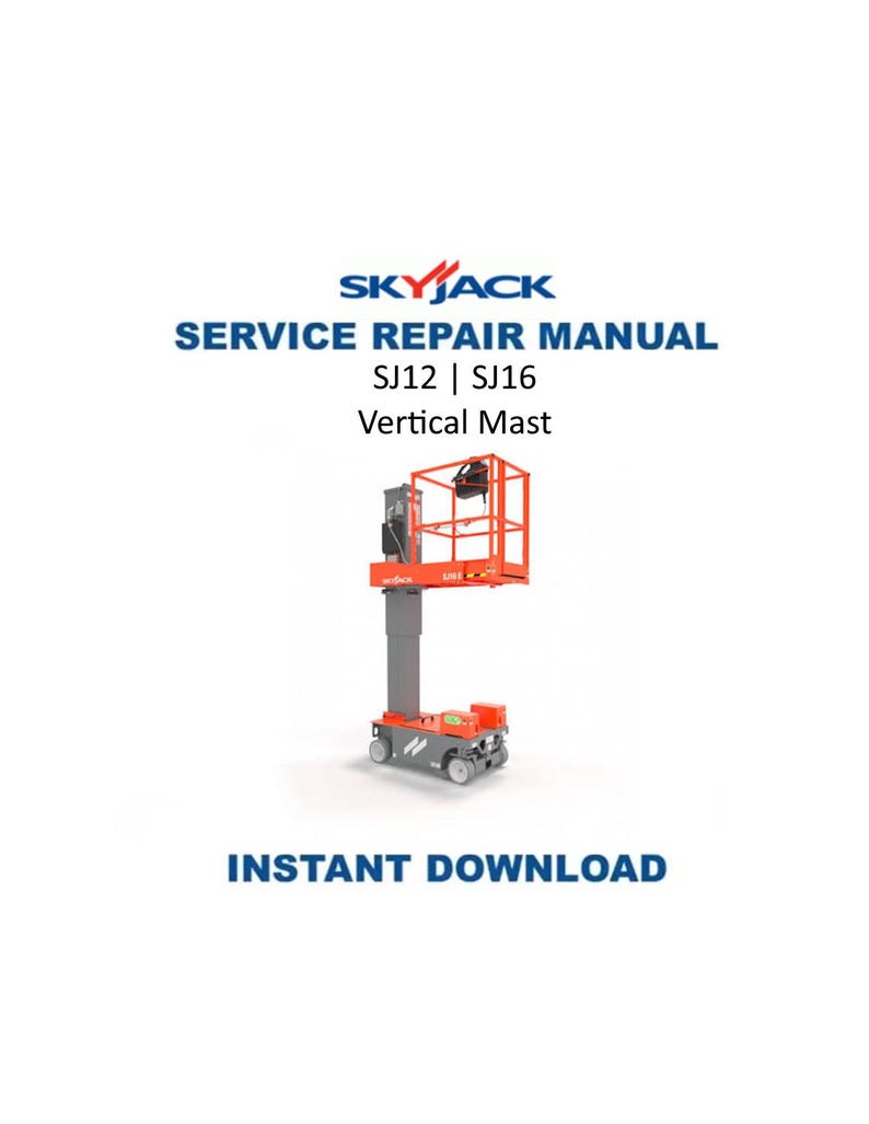 Skyjack SJ12 SJ16 Vertical Mast Service Manual 2022-2026 MEWP PDF service repair manual cover