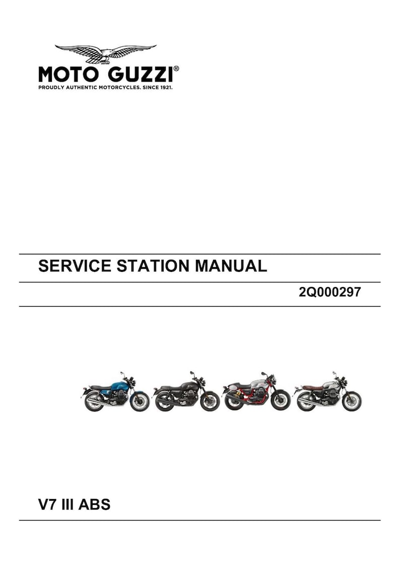 Moto Guzzi V7 III ABS Service Manual 2022-2026 Motorcycle service manual preview page 2