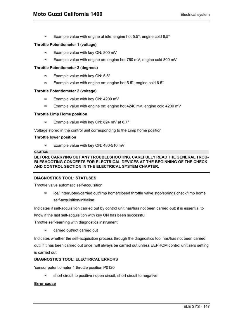 Moto Guzzi California 1400 Service Manual service manual preview page 6
