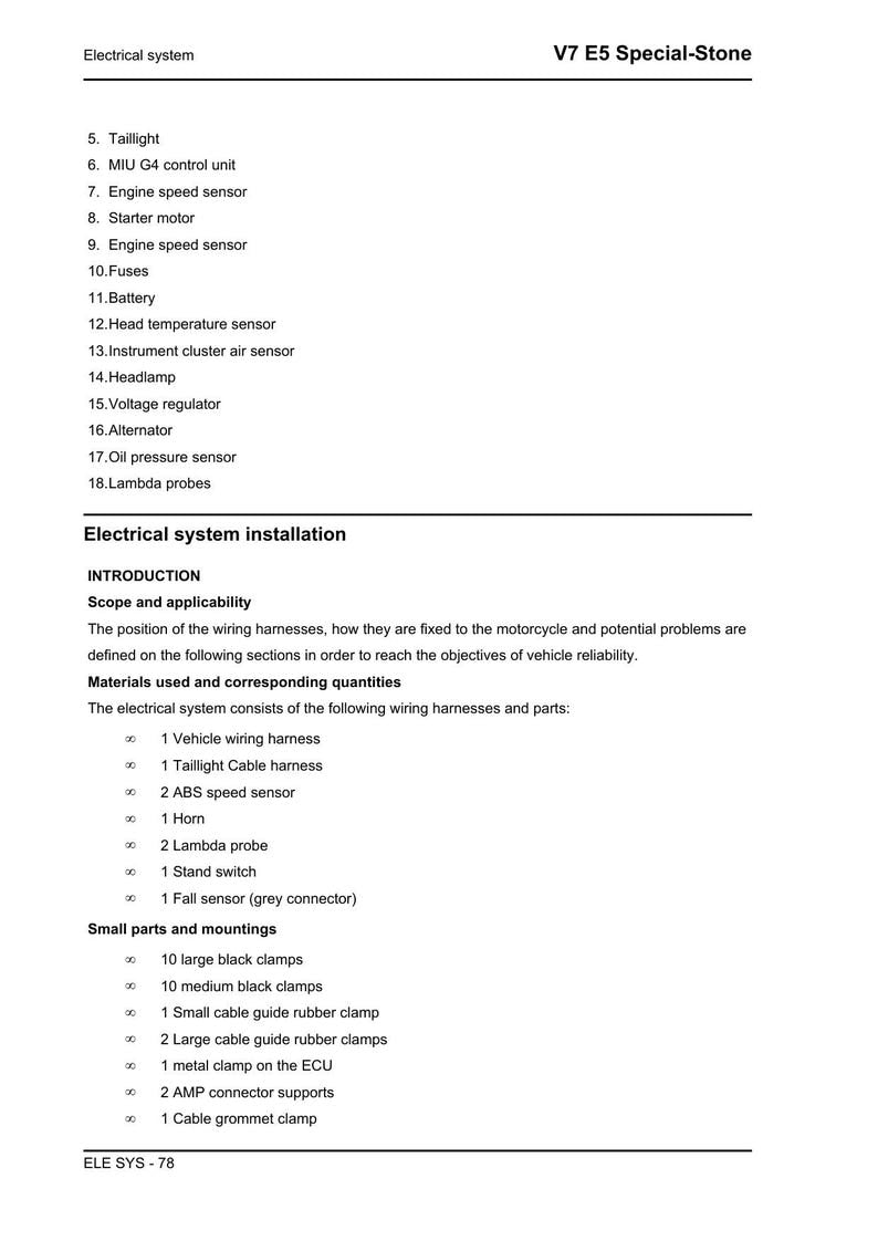 Moto Guzzi V7 E5 Stone Special Service Manual service manual preview page 6