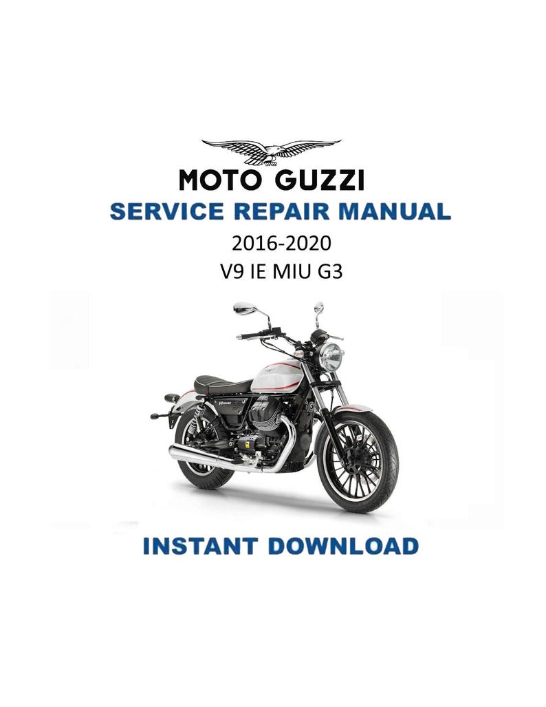 Moto Guzzi V9 IE MIU G3 Service Manual PDF service repair manual cover