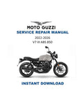 Moto Guzzi V7 III ABS Service Manual 2022-2026 Motorcycle PDF service repair manual cover
