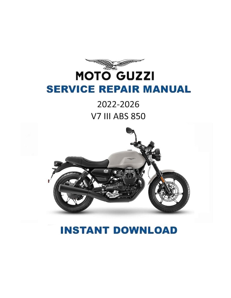 Moto Guzzi V7 III ABS Service Manual 2022-2026 Motorcycle PDF service repair manual cover