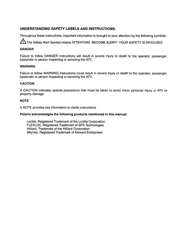 Polaris ATV Trail Boss Big Boss Service Manual service manual preview page 6
