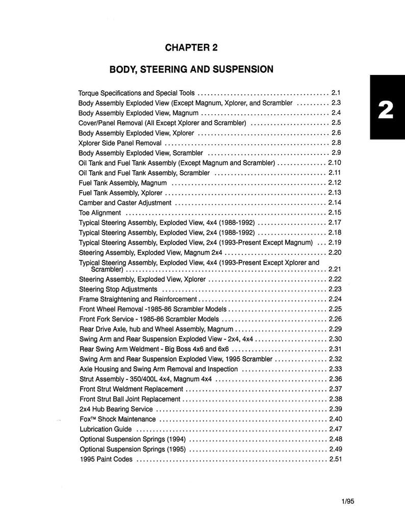 Polaris ATV Trail Boss Big Boss Service Manual service manual preview page 9