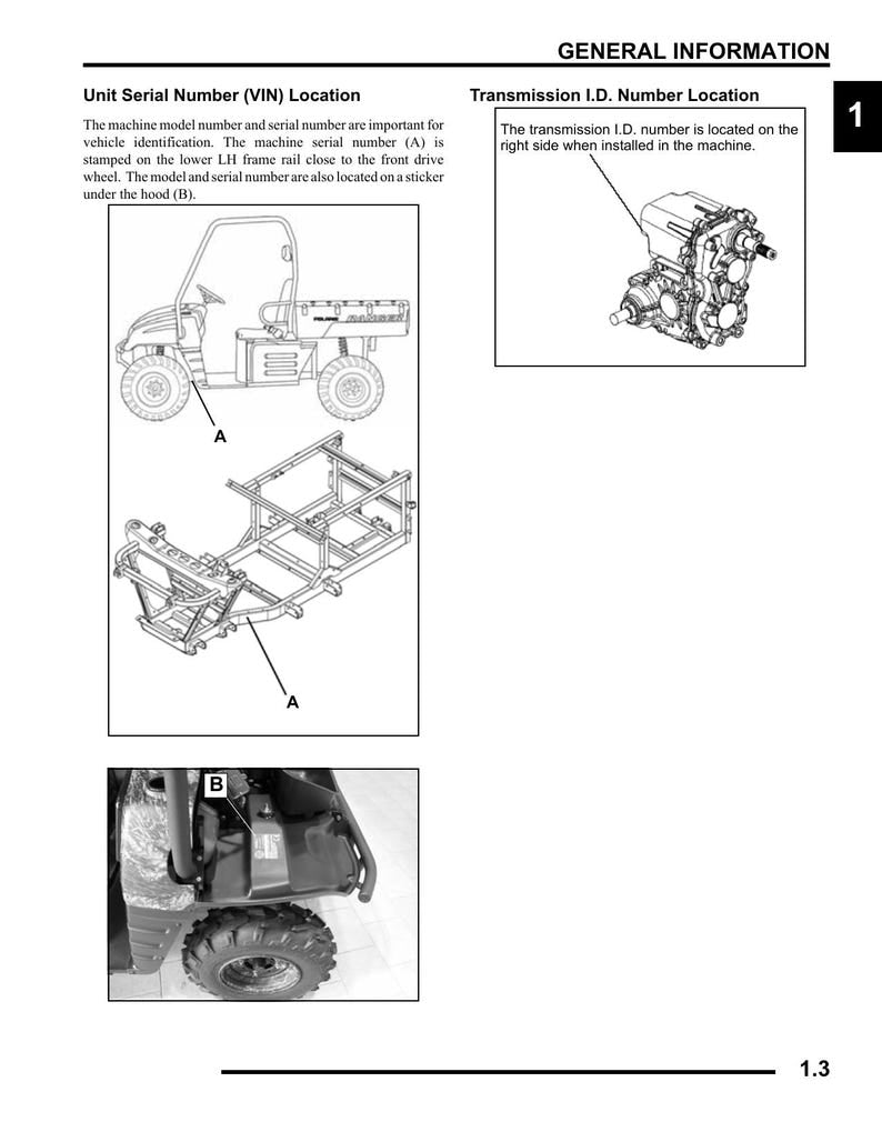 Polaris Ranger 500 Service Manual 2007-2011 UTV 2X4 4X4 EFI service manual preview page 6