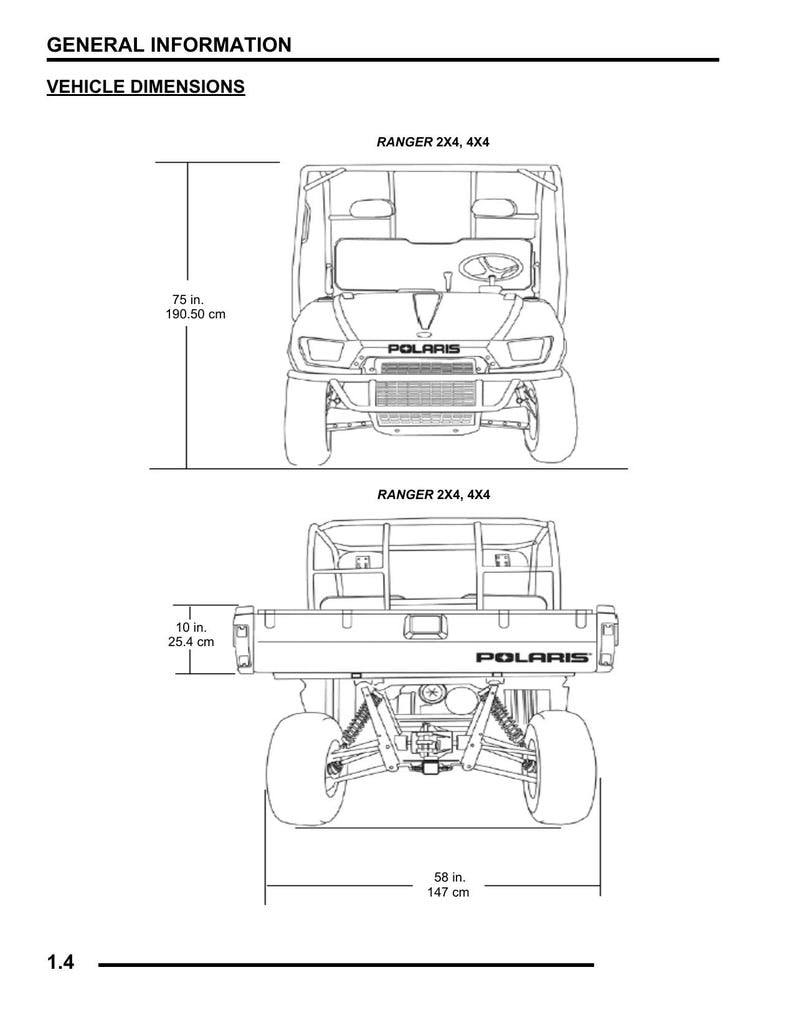 Polaris Ranger 500 Service Manual 2007-2011 UTV 2X4 4X4 EFI service manual preview page 7