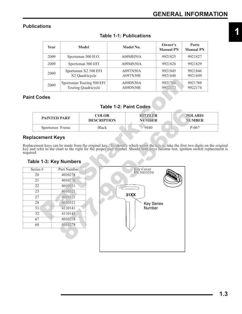 Polaris Sportsman 500 Service Manual 2009-2013 ATV Repair service manual preview page 4