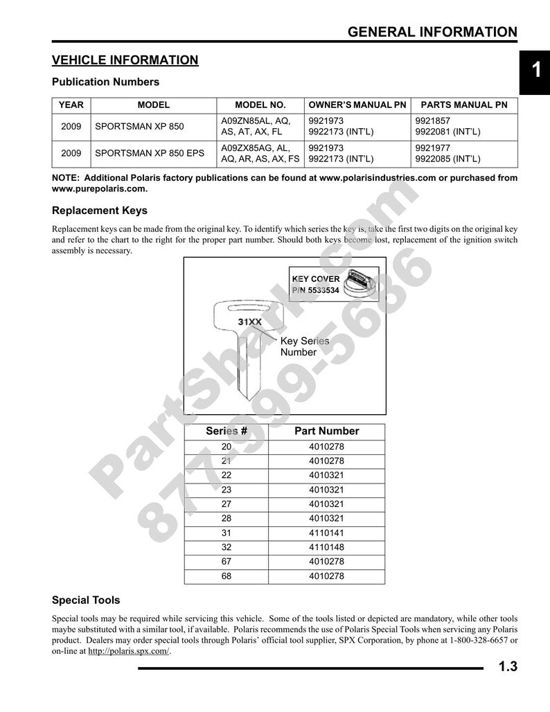 Polaris Sportsman XP 850 Service Manual 2009-2013 ATV EPS service manual preview page 4