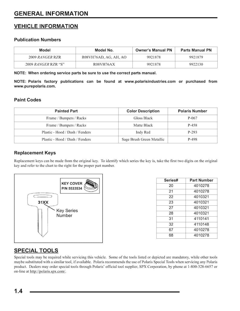 Polaris Ranger RZR 800 Service Manual 2009-2013 UTV service manual preview page 5