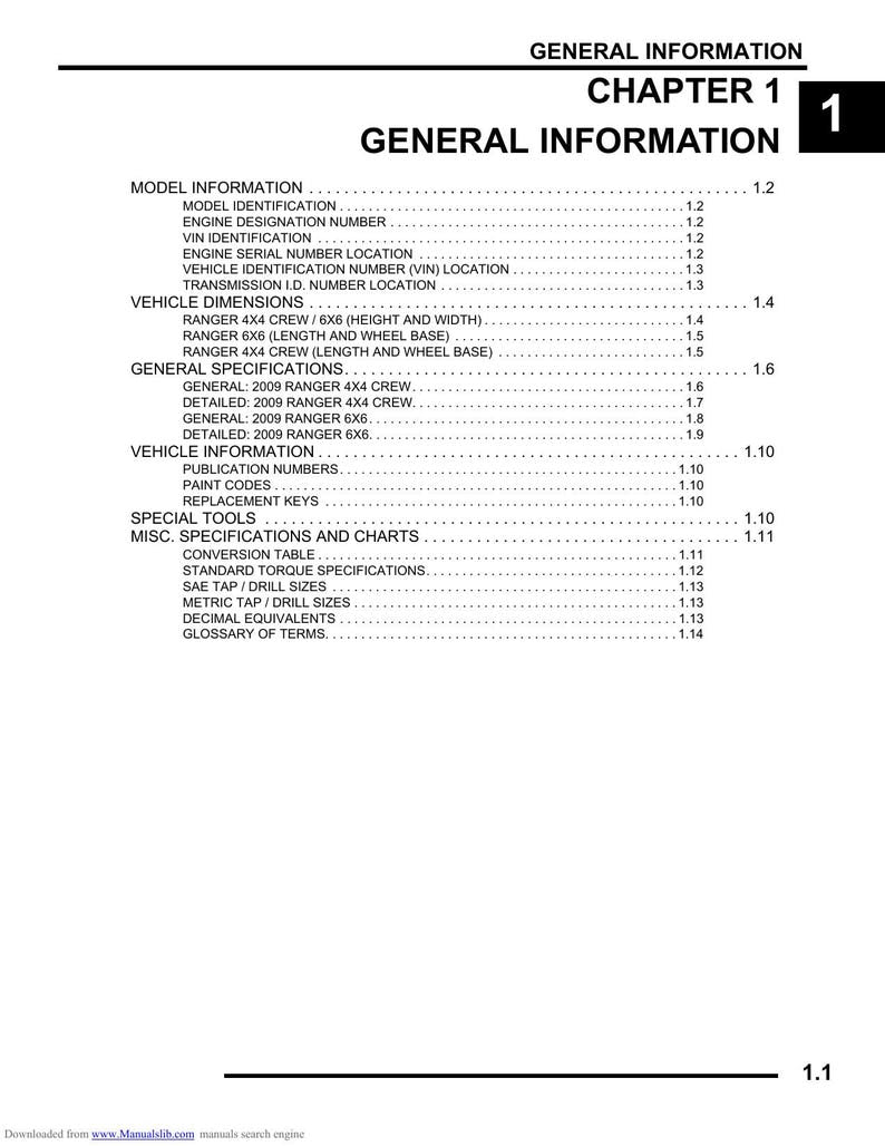 Polaris Ranger 700 4x4 Crew 6x6 Service Manual 2009-2013 UTV service manual preview page 6