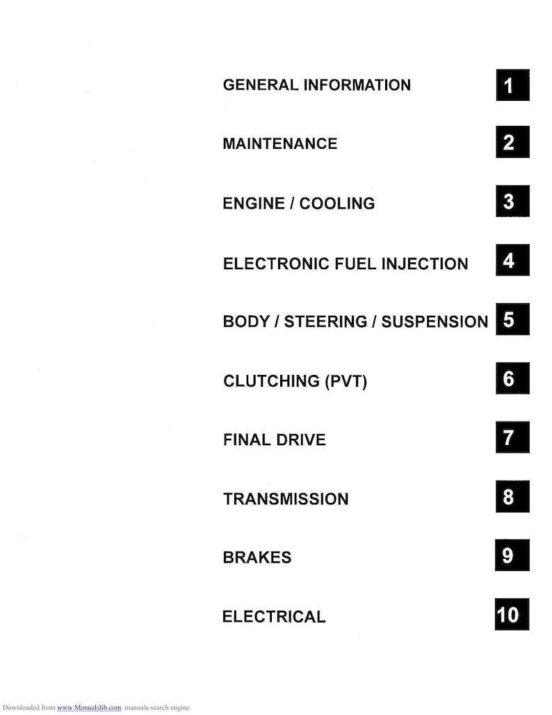 Polaris Ranger RZR XP 900 Service Manual service manual preview page 3