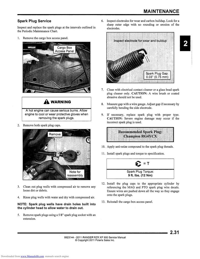 Polaris Ranger RZR XP 900 Service Manual service manual preview page 4