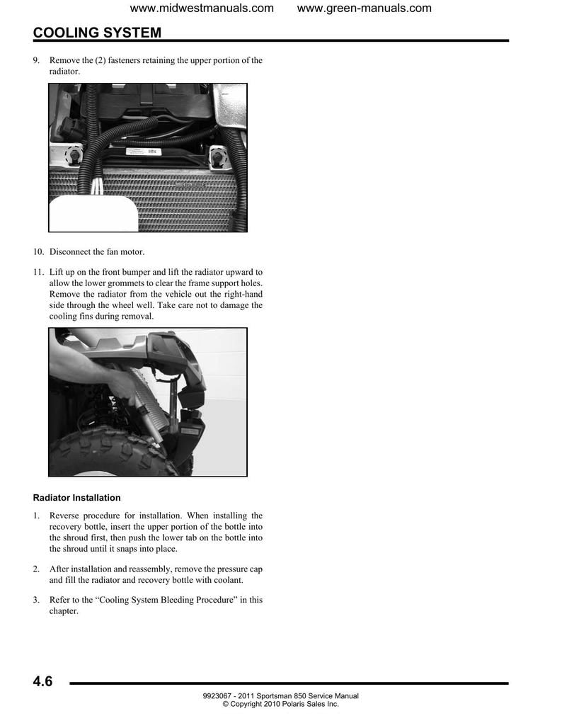 Polaris Sportsman 850 Service Manual 2011-2015 ATV XP X2 Touring service manual preview page 8