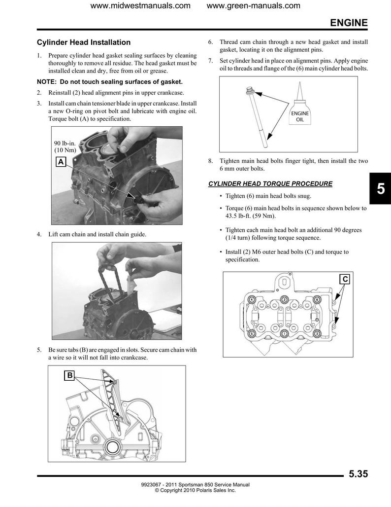 Polaris Sportsman 850 Service Manual 2011-2015 ATV XP X2 Touring service manual preview page 9