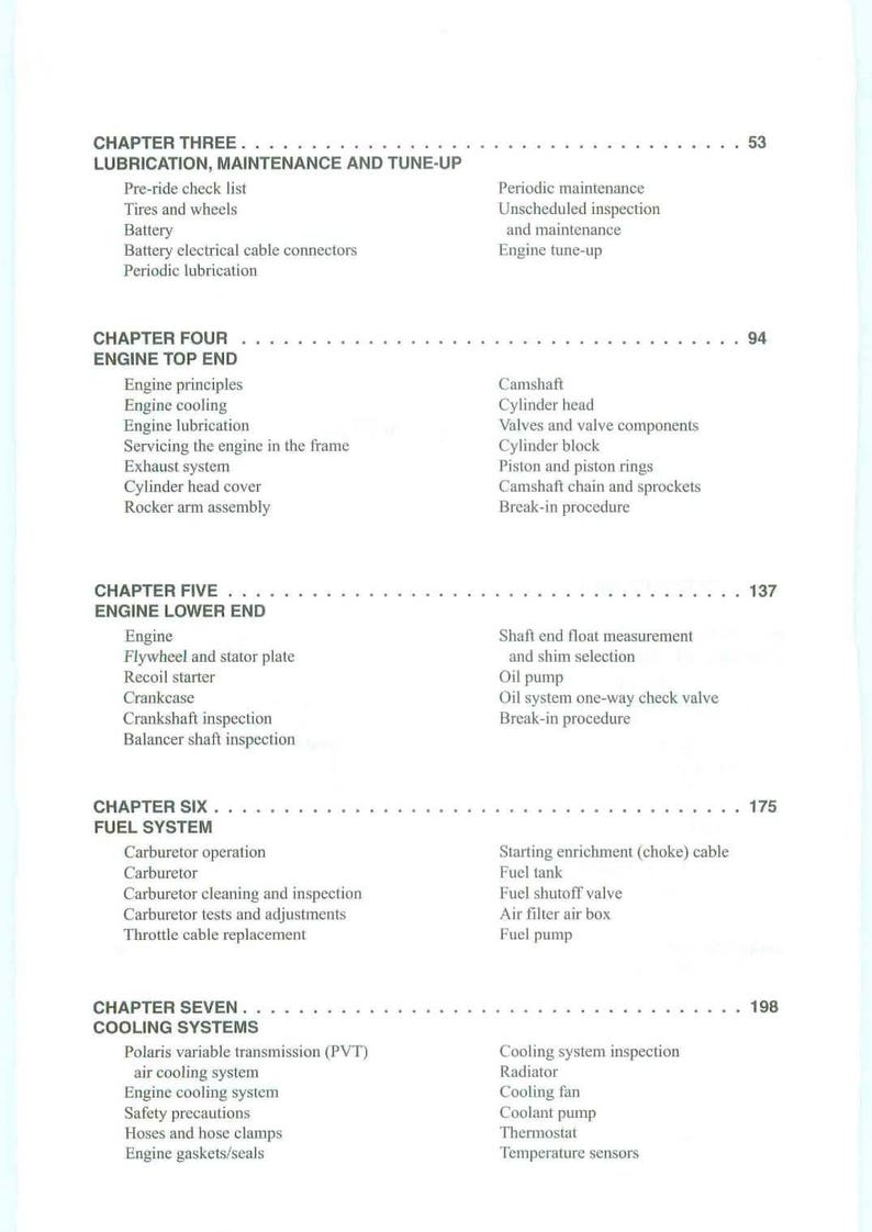 Polaris Sportsman Xplorer 500 Service Manual service manual preview page 7