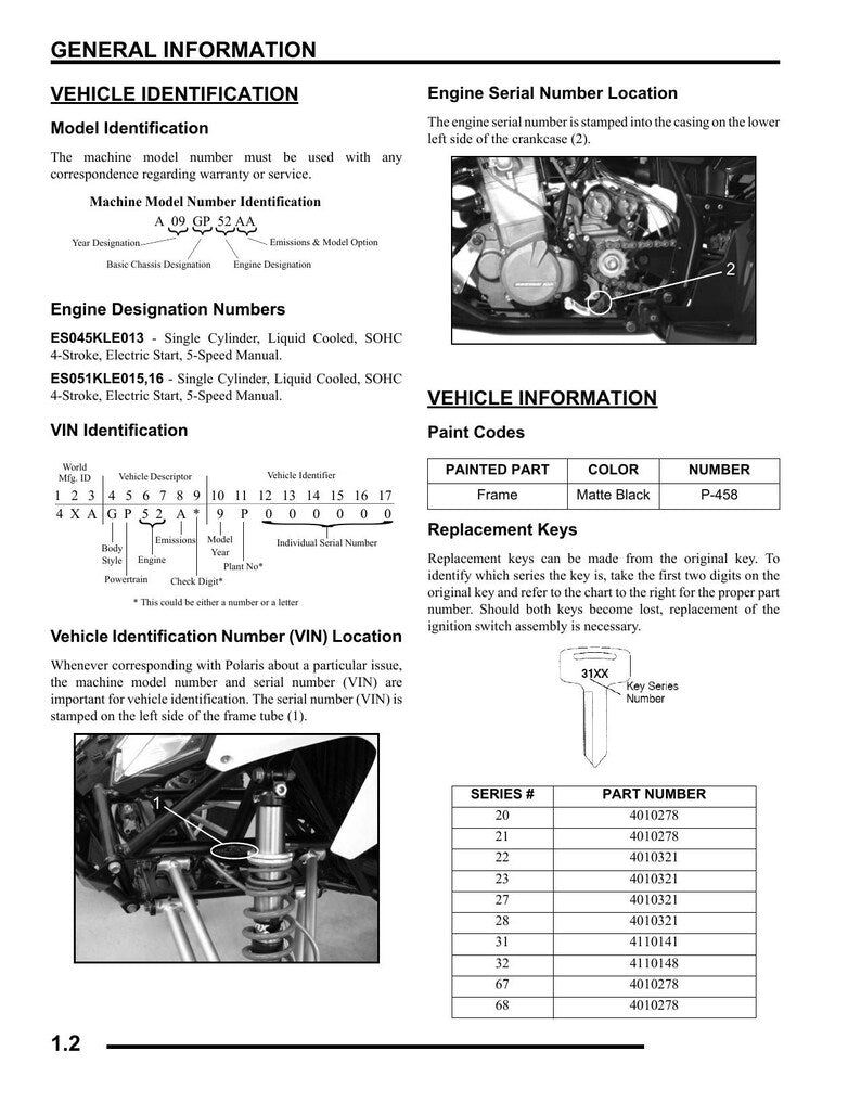 Polaris Outlaw 450 525 Service Manual 2009-2013 ATV Repair service manual preview page 3