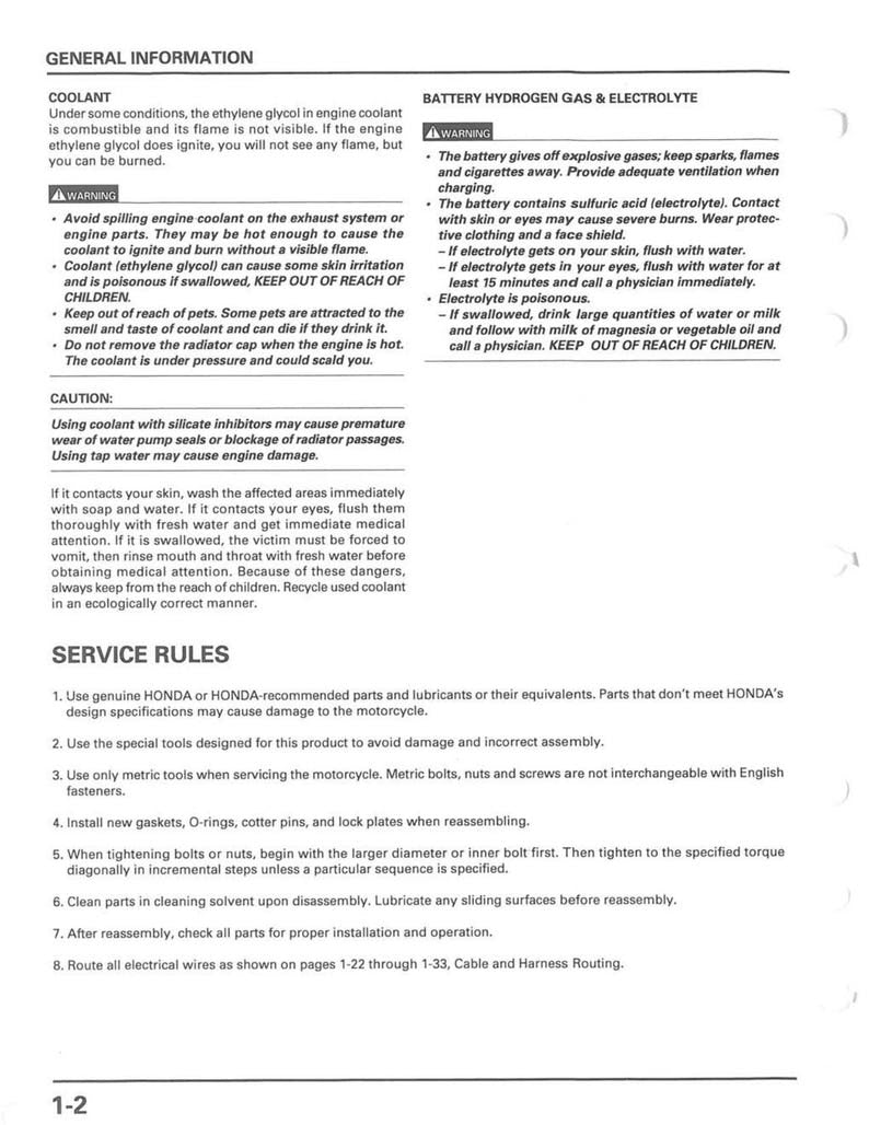 Honda VT750C Shadow ACE Service Manual service manual preview page 8
