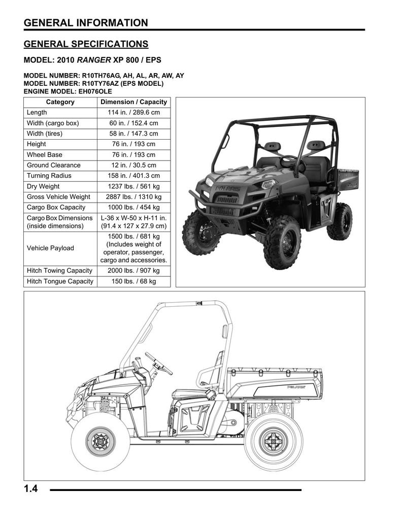 Polaris Ranger 800 Service Manual 2010-2014 XP HD Crew 6x6 UTV service manual preview page 5