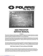 Polaris Predator 500 Service Manual service manual preview page 4