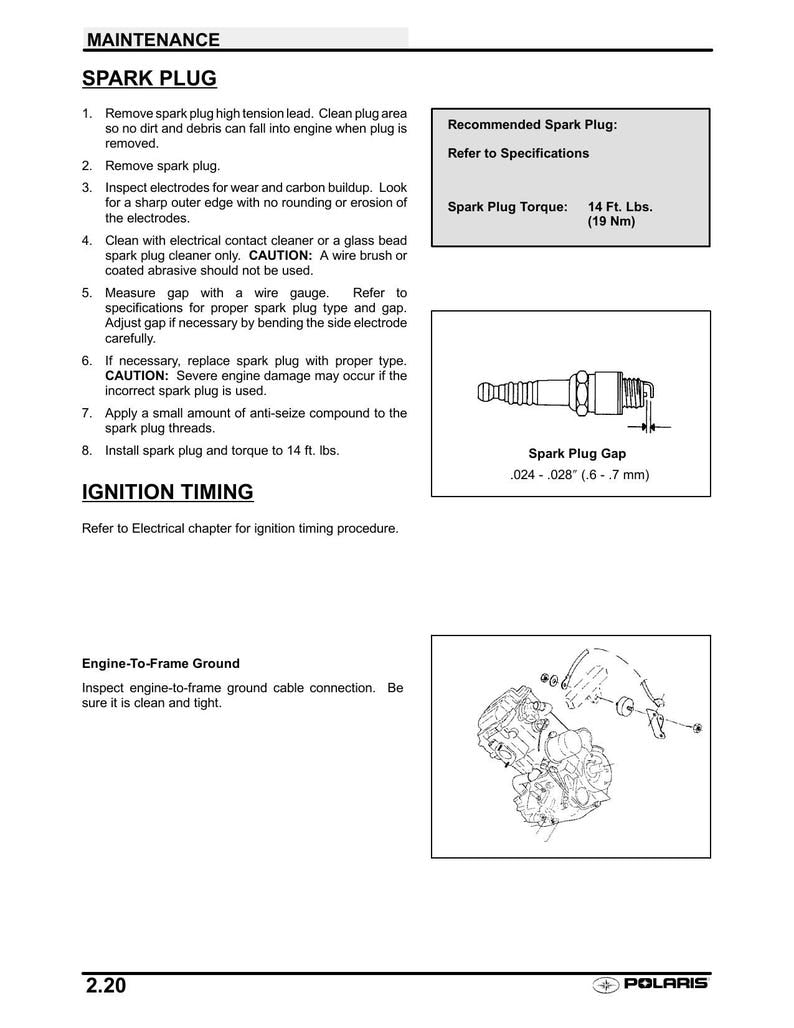Polaris Sportsman 400 500 Service Manual 2001-2005 ATV service manual preview page 8