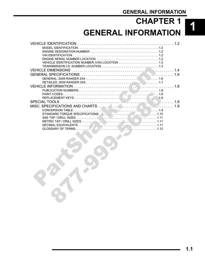 Polaris Ranger 500 2x4 Service Manual service manual preview page 2