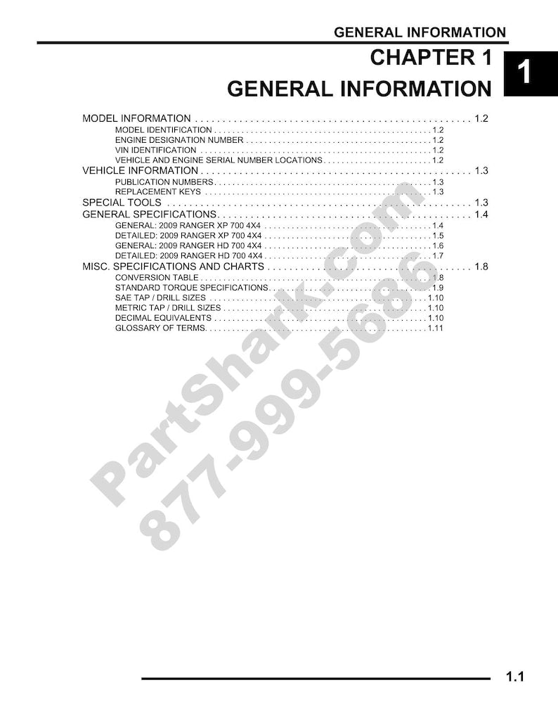 Polaris Ranger 700 XP HD 4x4 Service Manual service manual preview page 2