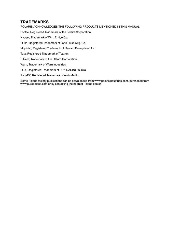 Polaris Ranger 500 570 Service Manual 2017-2021 UTV Repair service manual preview page 6