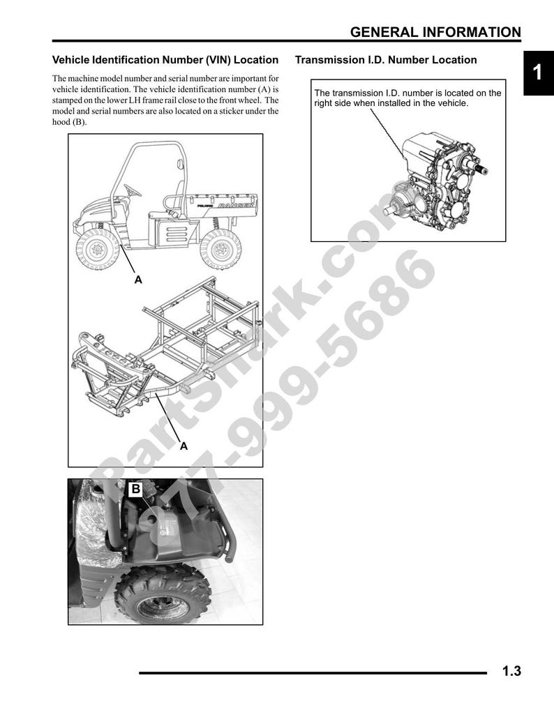 Polaris Ranger 500 2x4 Service Manual service manual preview page 4