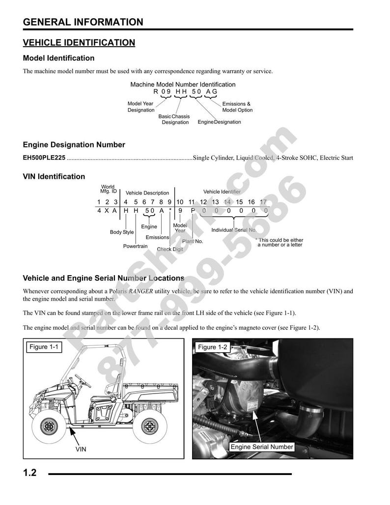 Polaris Ranger 500 4x4 EFI Service Manual 2009-2013 UTV service manual preview page 3