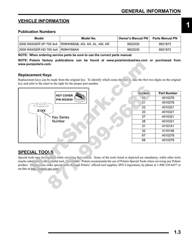 Polaris Ranger 700 XP HD 4x4 Service Manual service manual preview page 9